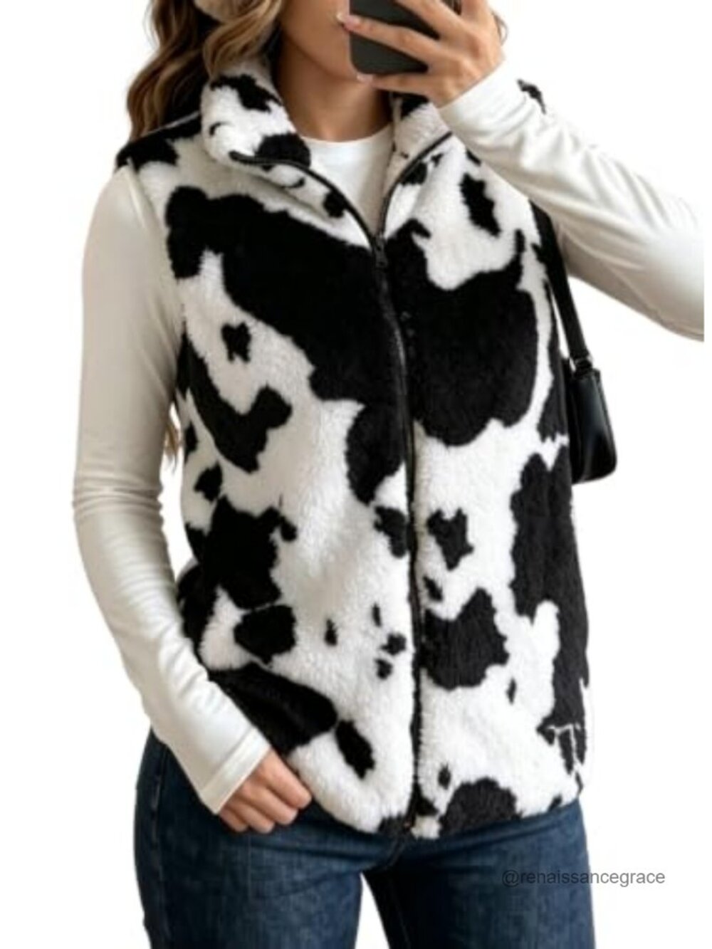 Dokotoo Womens Fleece Vest Zip Up Sherpa Sleeveless Jacket Pockets